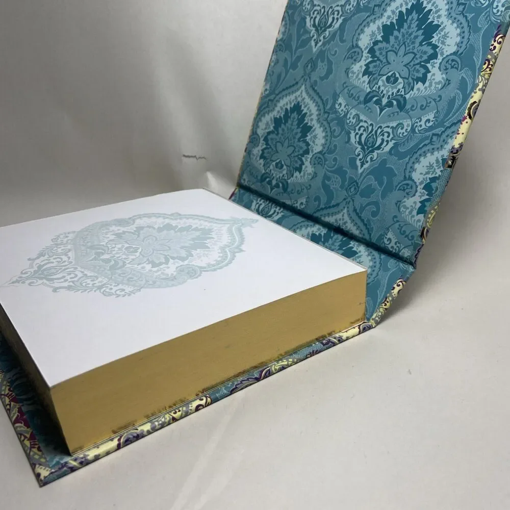 Blue Paisly Stationary Note pad Book Like 5.5 x5.5 x 1.5 Preowned